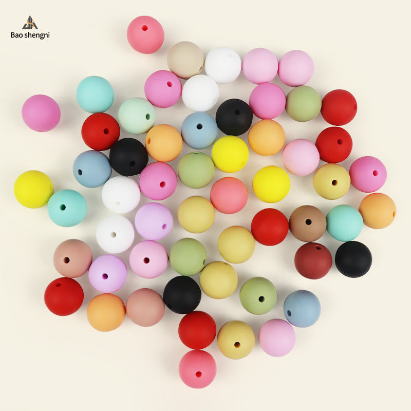 Wholesale  100pcs/pack Candy Color Round Beads Silicone Beads